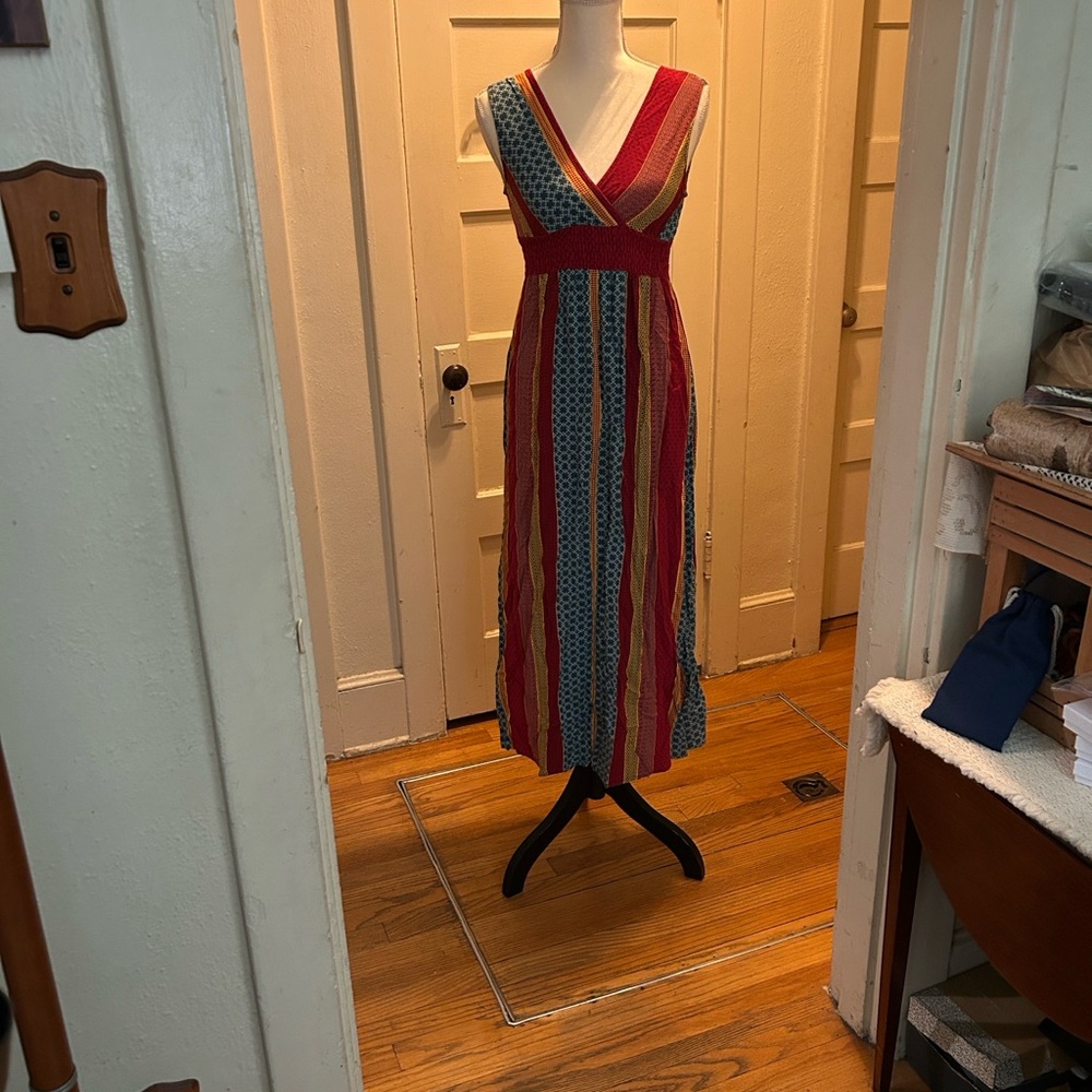 Avon Red and Blue Patterned Maxi Dress